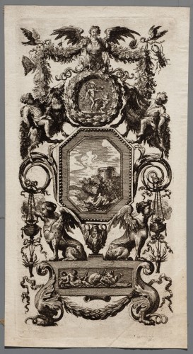 Ornamentprent. Livre De Diverses Grotesques, Peintes Dans Le Cabinet De La Reine Régente, Au Palais Royal (kopie).
