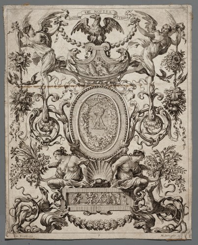 Ornamentprent. Livre De Diverses Grotesques, Peintes Dans Le Cabinet De La Reine Régente, Au Palais Royal.
