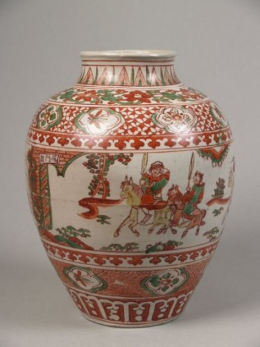 Pot met decor van intocht met rijders te paard