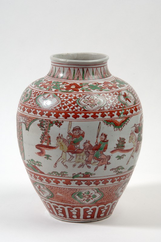 Pot met decor van intocht met rijders te paard