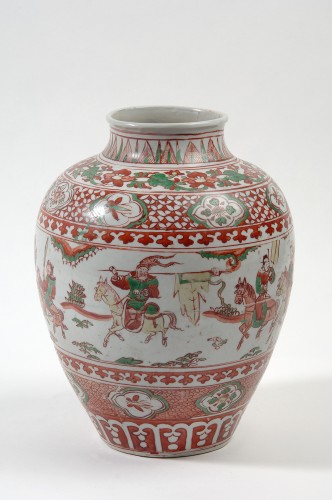 Pot met decor van intocht met rijders te paard