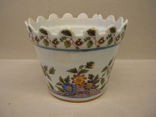 Ronde bloempot met floraal decor