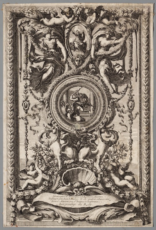 Ornamentprent. Grotesques et moresques à la romaine. Titelblad.