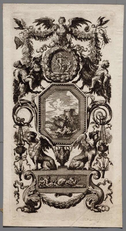 Ornamentprent. Livre De Diverses Grotesques, Peintes Dans Le Cabinet De La Reine Régente, Au Palais Royal (kopie).