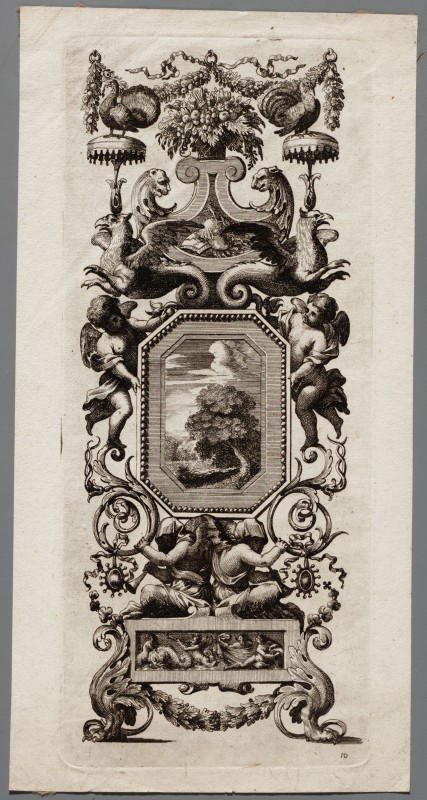 Ornamentprent. Livre de diverses grotesques, peintes dans le Cabinet de la Reine Régente, au Palais Royal (kopie).
